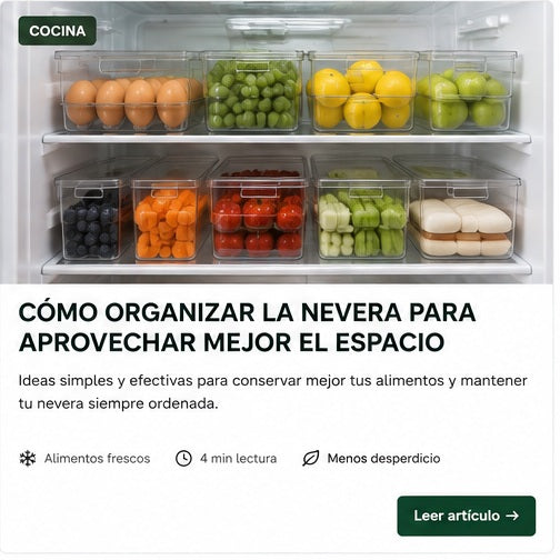 6. Cómo organizar la nevera para aprovechar mejor el espacio